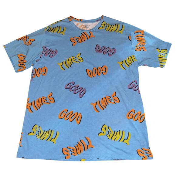 4th Dimension Other - 4th Dimension "Good Times" All Over Graphic Tee Blue Men's XL Streetwear